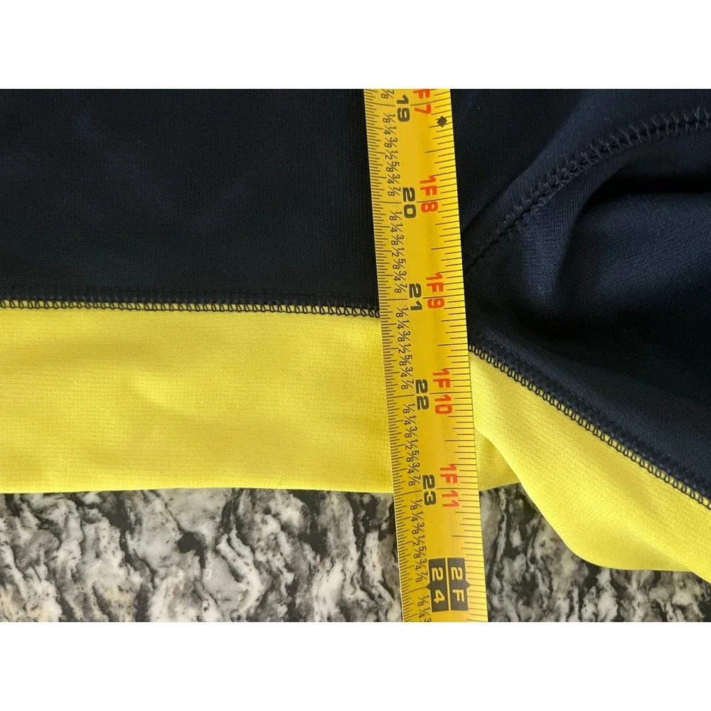 Nike Therma-FIT Hoodie‎ Mens Large Navy Blue Yellow Full Zip Fleece Sweatshirt